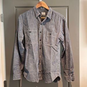 Jcrew Workwear, double button down chambray weave denim shirt